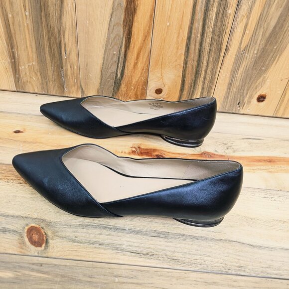 NATURALIZER Havana Pointed Toe Leather Flats - Black Size 11 - Picture 3 of 7